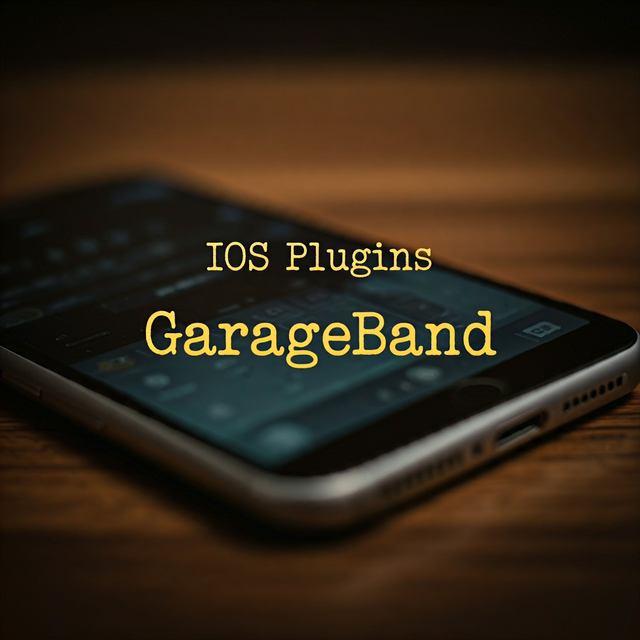 A photo of an iphone thats says ios plugins garageband