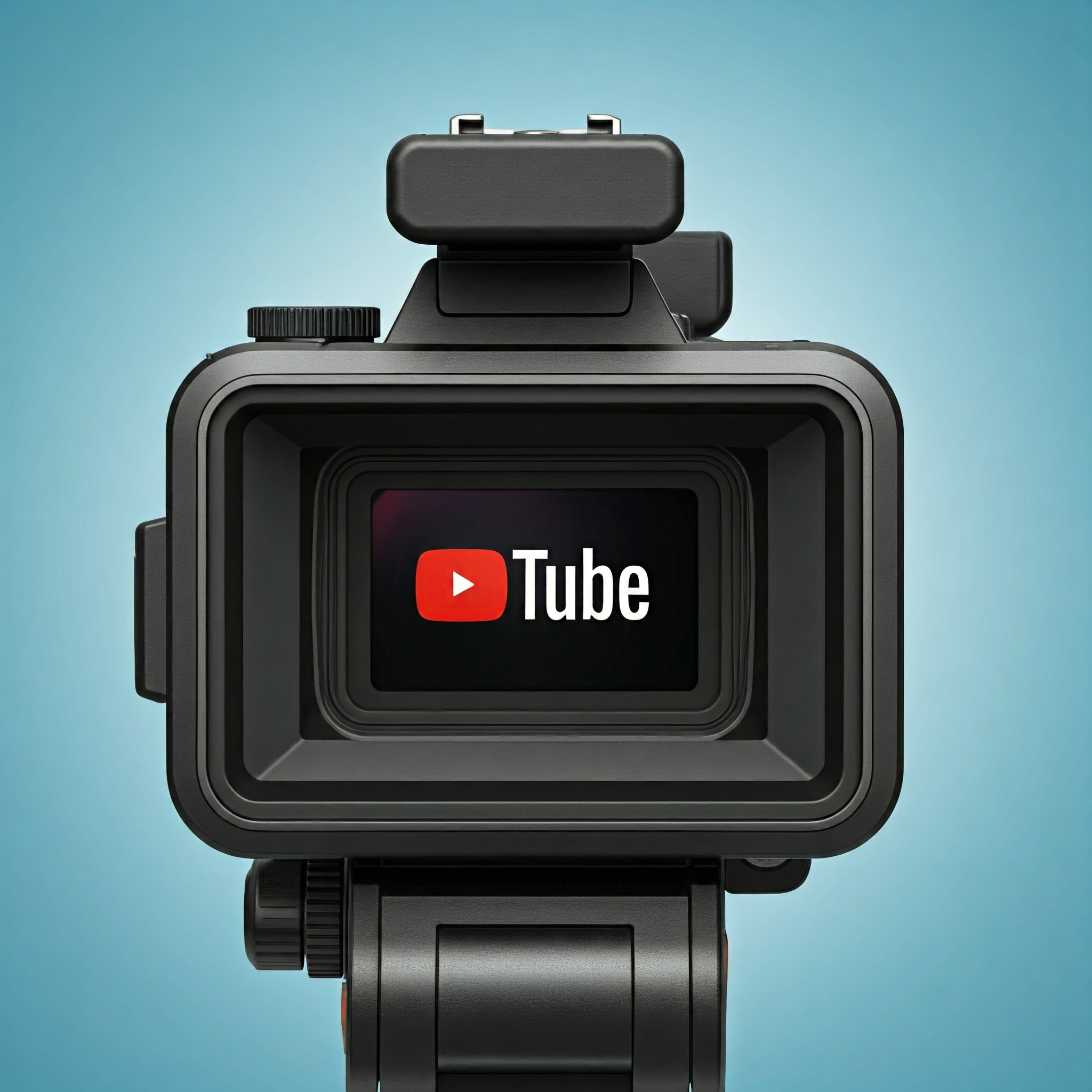 video camera with youtube emblem in the lens